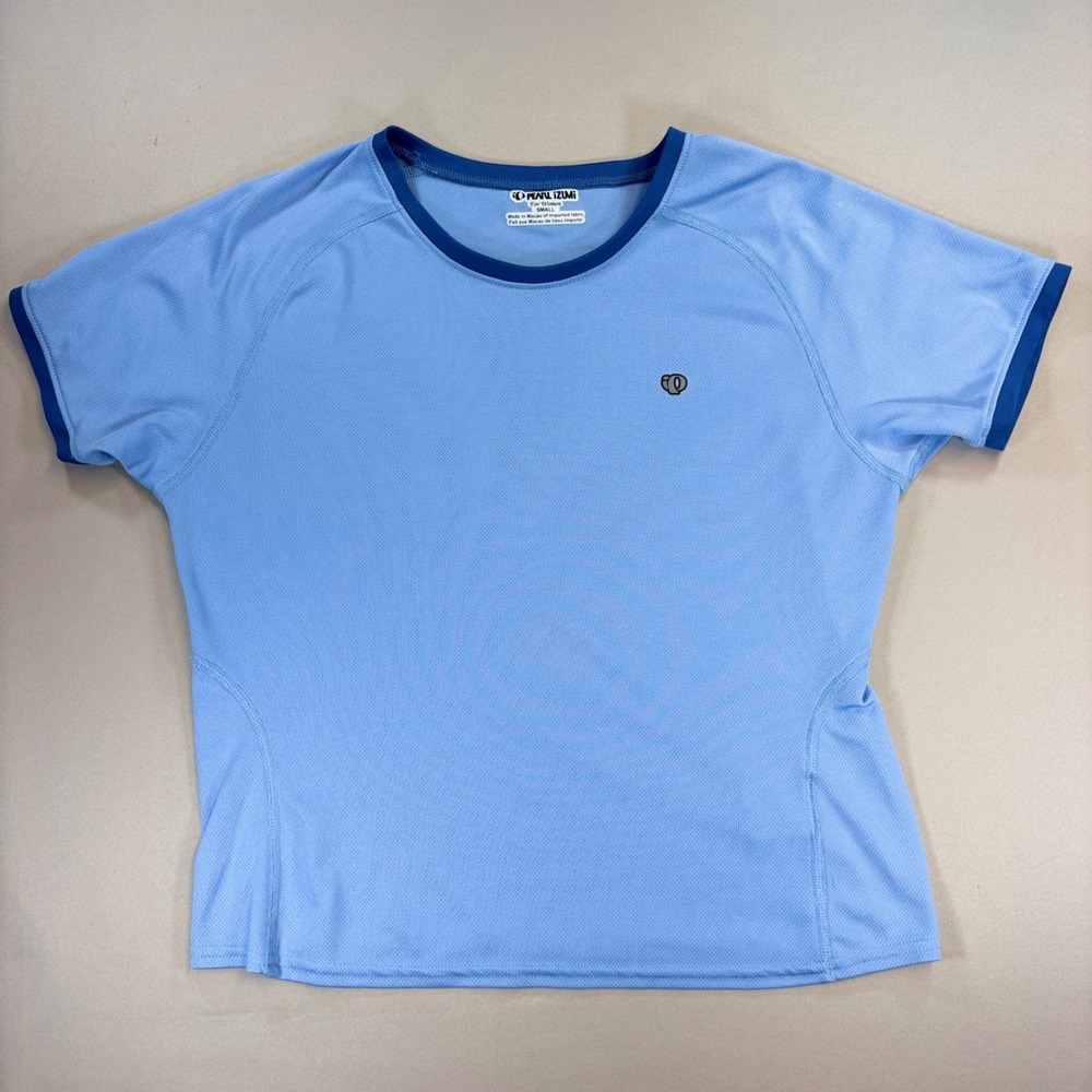 Pearl Izumi Cycling Shirt Womens Small Blue Short Sleeve Mesh Athletic Jersey